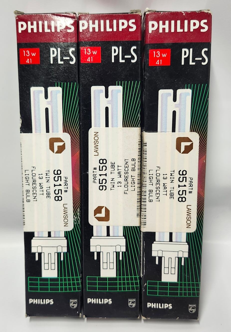 3 Philips PL-S 13W/41 GX23 2-Pin Fluorescent Light Bulbs 95158